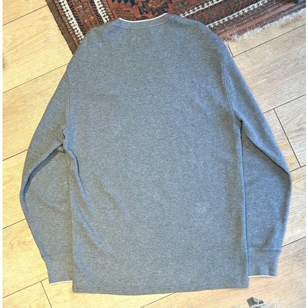 画像3: 【ビンテージ】【PORO RALPH LAUREN】【ラルフローレン】ロンT チャコールｘ白ふちどり Vネック【サーマルロンT】【サイズL】 