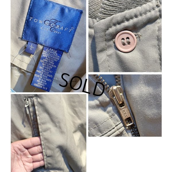 画像2: 【ビンテージ】【TOWN CRAFT】タウンクラフト【ベージュ】【カップショルダージャケット】【ジップアップブルゾン】【ダービージャケット】【サイズＬ】 