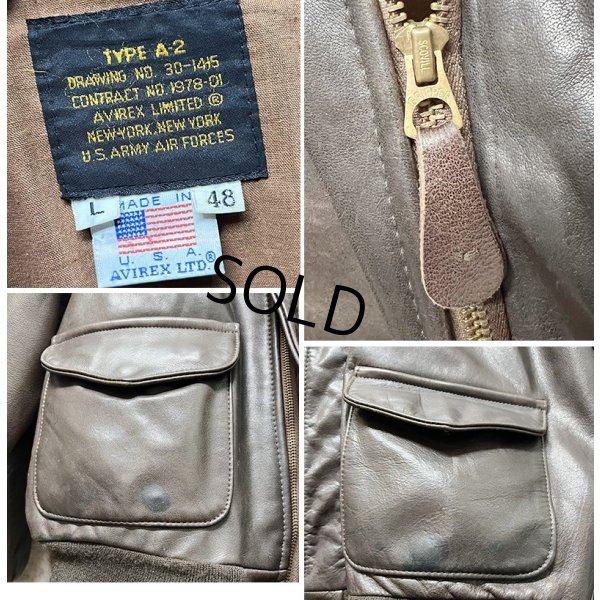 画像2: ~90's【USA製】ビンテージ【AVIREX】アヴィレックス【ブラウン】【A-2タイプ】【レザージャケット】ＸＬ程度【US48】 