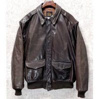 ~90's【USA製】ビンテージ【AVIREX】アヴィレックス【ブラウン】【A-2タイプ】【レザージャケット】ＸＬ程度【US48】 