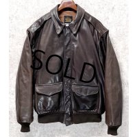 ~90's【USA製】ビンテージ【AVIREX】アヴィレックス【ブラウン】【A-2タイプ】【レザージャケット】ＸＬ程度【US48】 