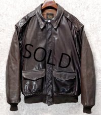 ~90's【USA製】ビンテージ【AVIREX】アヴィレックス【ブラウン】【A-2タイプ】【レザージャケット】XL程度【US48】