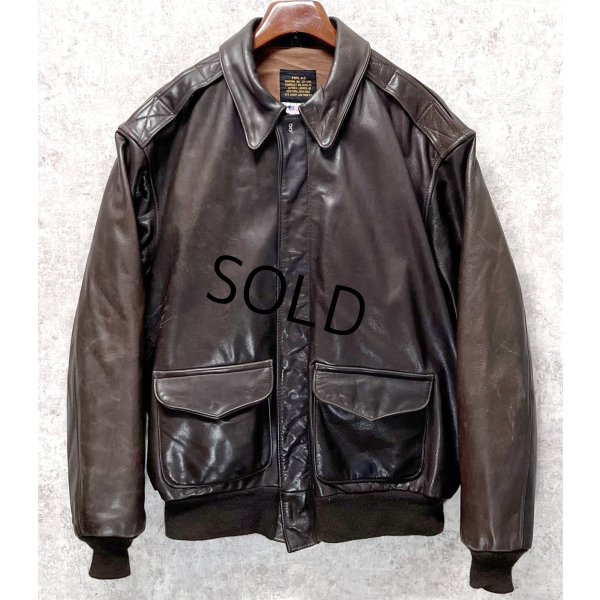 画像1: ~90's【USA製】ビンテージ【AVIREX】アヴィレックス【ブラウン】【A-2タイプ】【レザージャケット】ＸＬ程度【US48】 