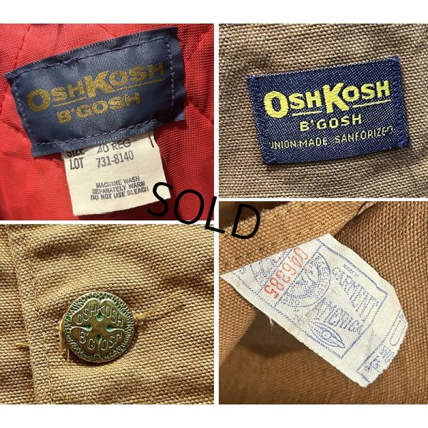 画像2:  〜70's【ビンテージ】USA製【OSHKOSH】【オシュコシュ】【キルティングライナー付き】【ダック地】ブラウン カバーオール【US40R】 