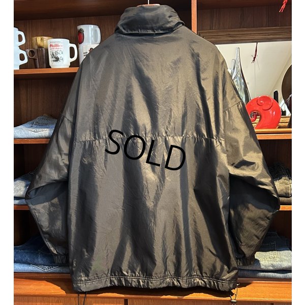 画像3:  【ビンテージ】【RUSSELL】ラッセル フリース裏地 フード付き【黒】ナイロン フルジップジャケット【サイズXL】 