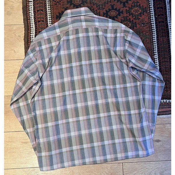 画像3: 【ビンテージ】【Pierre Cardin】ピエールカルダン【紺×赤×緑チェック柄】【ポリコットン】長袖シャツ【サイズL】 