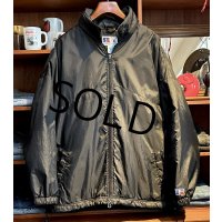  【ビンテージ】【RUSSELL】ラッセル フリース裏地 フード付き【黒】ナイロン フルジップジャケット【サイズXL】 