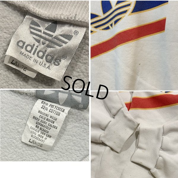 画像2: 〜90’ｓUSA製【ビンテージ】【アディダス】adidas【トレフォイルロゴ】白【ロゴスウェット】【サイズL】 