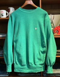 90's【USA製】ビンテージ【champion】【チャンピオン】【リバースウィーブ】【エメラルドグリーン】【無地】【スウェット】【サイズXL】 