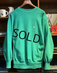 90's【USA製】ビンテージ【champion】【チャンピオン】【リバースウィーブ】【エメラルドグリーン】【無地】【スウェット】【サイズXL】 