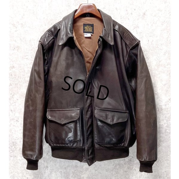 画像3: ~90's【USA製】ビンテージ【AVIREX】アヴィレックス【ブラウン】【A-2タイプ】【レザージャケット】ＸＬ程度【US48】 