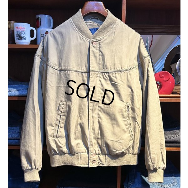 画像1: 【ビンテージ】【TOWN CRAFT】タウンクラフト【ベージュ】【カップショルダージャケット】【ジップアップブルゾン】【ダービージャケット】【サイズＬ】 