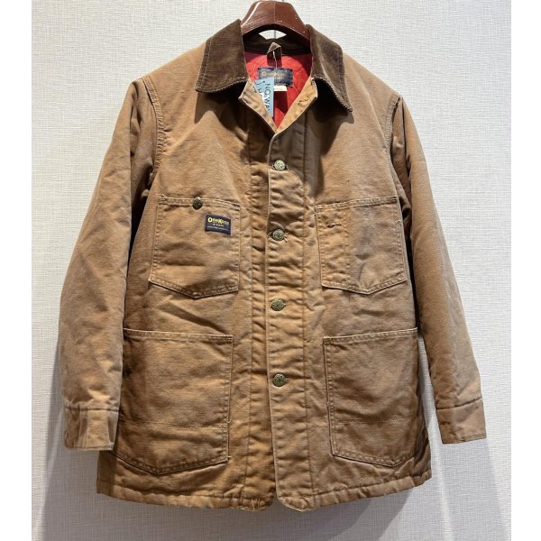 画像1:  〜70's【ビンテージ】USA製【OSHKOSH】【オシュコシュ】【キルティングライナー付き】【ダック地】ブラウン カバーオール【US40R】 