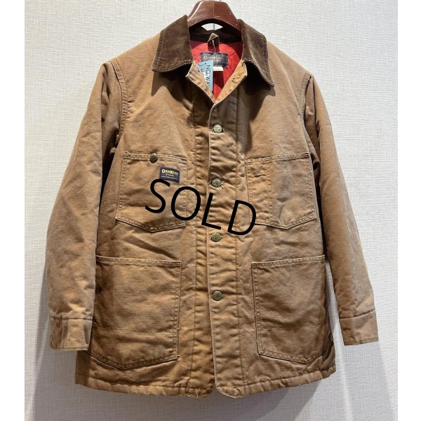 画像1:  〜70's【ビンテージ】USA製【OSHKOSH】【オシュコシュ】【キルティングライナー付き】【ダック地】ブラウン カバーオール【US40R】 