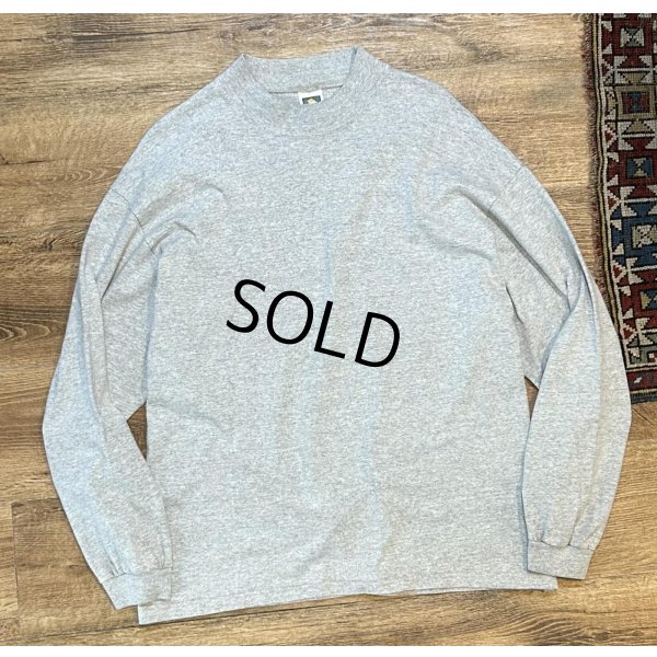 画像1: USA製　ビンテージ【コットンデラックス】【杢グレー】【モックネックロンT】【サイズXL】 