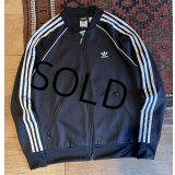 【ビンテージ】【アディダス】adidas【黒×白ライン】ジャージ【トラックジャケット】【トラックジャージ】【サイズM】 