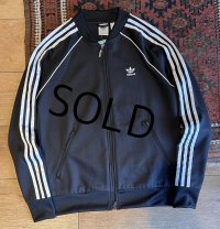 【ビンテージ】【アディダス】adidas【黒×白ライン】ジャージ【トラックジャケット】【トラックジャージ】【サイズM】 