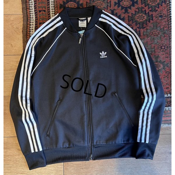 画像1: 【ビンテージ】【アディダス】adidas【黒×白ライン】ジャージ【トラックジャケット】【トラックジャージ】【サイズM】 