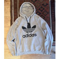 【ビンテージ】【アディダス】adidas【トレフォイルロゴ】【グレー】パーカー【サイズL】 