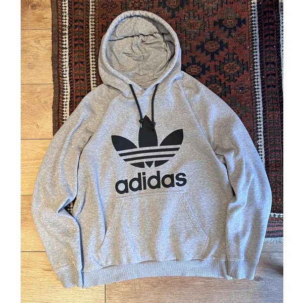 画像1: 【ビンテージ】【アディダス】adidas【トレフォイルロゴ】【グレー】パーカー【サイズL】 