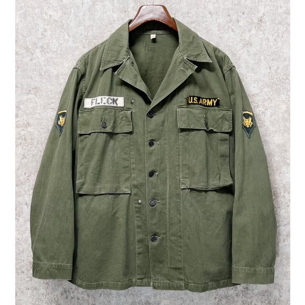 画像1: 40's【ビンテージ】【米軍実物】U.S.ARMY【M-43】FLECK 【HBT】【13スターボタン】【ジャケット】ユーティリティシャツ【US38R】