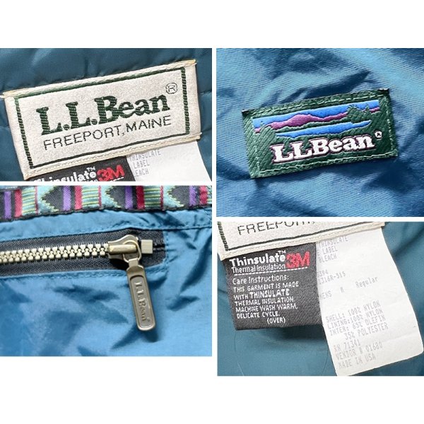 画像2: 〜90's【USA製】ビンテージ【L.L.Bean】【LLビーン】エメラルドグリーン×紫×カーキ【チロリアン】シンサレート【アノラックパーカー】【サイズM】
