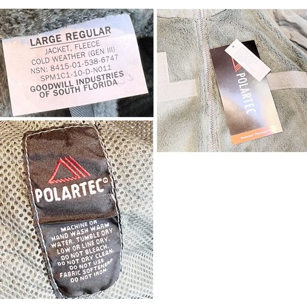 画像2: デッドストック 米軍実物【ECWCS】GEN3【Polartec】ポーラテック フォリッジグリーン フリースジャケット 【L-R】 
