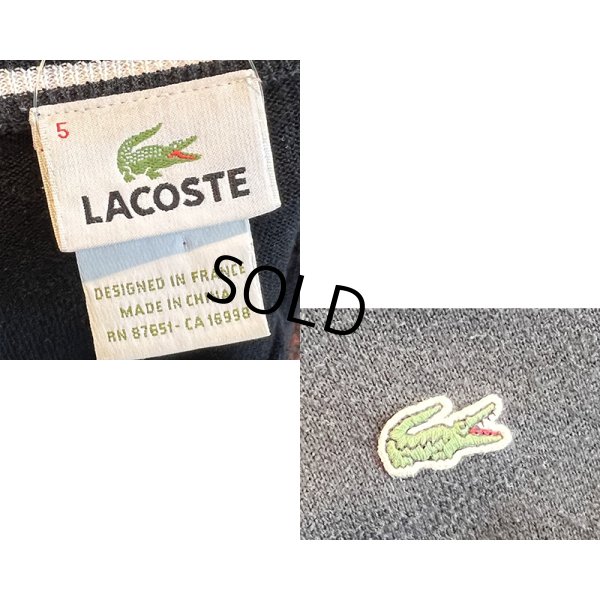 画像2: ビンテージ【Lacoste】ラコステ【黒】【胸ロゴ入り】コットンセーター【サイズ5】 