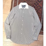 ビンテージ POLO RALPH LAUREN【ラルフローレン】【白x黒】REGENT クラシックフィット【クレリックシャツ】【15 1/2 M】 