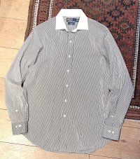 ビンテージ POLO RALPH LAUREN【ラルフローレン】【白x黒】REGENT クラシックフィット【クレリックシャツ】【15 1/2 M】 