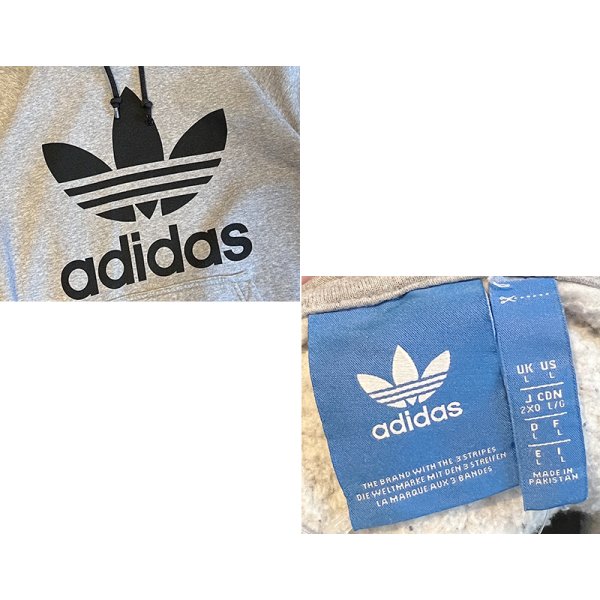 画像2: 【ビンテージ】【アディダス】adidas【トレフォイルロゴ】【グレー】パーカー【サイズL】 
