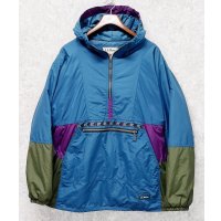 〜90's【USA製】ビンテージ【L.L.Bean】【ＬＬビーン】エメラルドグリーン×紫×カーキ【チロリアン】シンサレート【アノラックパーカー】【サイズM】 