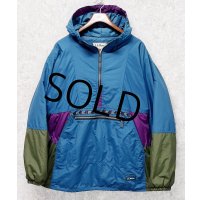 〜90's【USA製】ビンテージ【L.L.Bean】【ＬＬビーン】エメラルドグリーン×紫×カーキ【チロリアン】シンサレート【アノラックパーカー】【サイズM】 