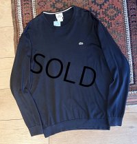 ビンテージ【Lacoste】ラコステ【黒】【胸ロゴ入り】コットンセーター【サイズ5】 