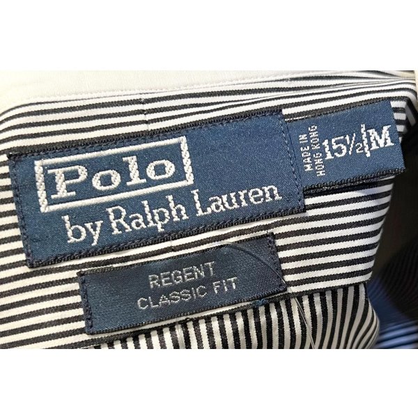 画像2: ビンテージ POLO RALPH LAUREN【ラルフローレン】【白x黒】REGENT クラシックフィット【クレリックシャツ】【15 1/2 M】 