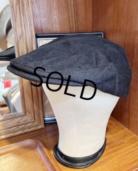USA製【ビンテージ】【黒】カシミア【ハンチングキャップ】ハンチング帽【サイズXL】５4.５cm程度 