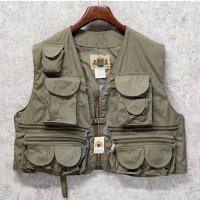 【デッドストック】〜80’ｓ USA製【ビンテージ】【Ideal】アイディール 【カーキ】【フィッシングべスト】サイズXL 