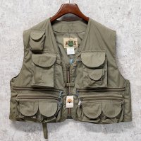 【デッドストック】〜80’ｓ USA製【ビンテージ】【Ideal】アイディール 【カーキ】【フィッシングべスト】サイズXL 