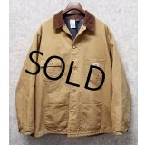 〜90's USA製【ビンテージ】【Carhartt】【カーハート】バックプリント付き【ブランケット裏地付き】【キャメル】ダック地 【ミシガンチョアコート】【ダックジャケット】54TALL 
