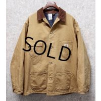 〜90's USA製【ビンテージ】【Carhartt】【カーハート】バックプリント付き【ブランケット裏地付き】【キャメル】ダック地 【ミシガンチョアコート】【ダックジャケット】54TALL 