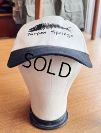 【デッドストック】【ビンテージ】【Tarpon Springs】ターポンスプリングス 白ｘ黒 2トーン【コットンキャップ】 