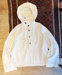 40's ビンテージ【U.S.NAVY】米軍実物【白】ガンナースモック【プルオーバー】パーカー【サルベージパーカー】【サイズS】 