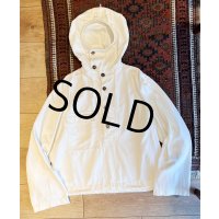 40's ビンテージ【U.S.NAVY】米軍実物【白】ガンナースモック【プルオーバー】パーカー【サルベージパーカー】【サイズS】 