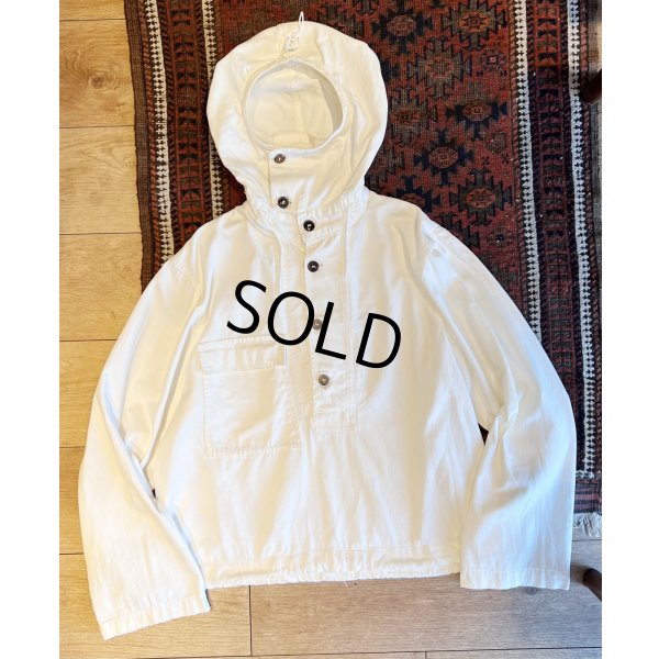 画像1: 40's ビンテージ【U.S.NAVY】米軍実物【白】ガンナースモック【プルオーバー】パーカー【サルベージパーカー】【サイズS】 