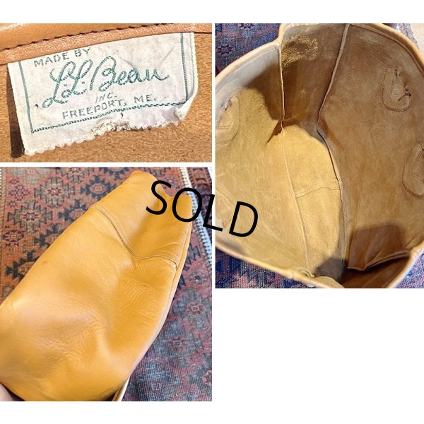 画像2: 程度良好 60’s~【ビンテージ】筆記体タグ L.L.bean【L.L.ビーン】【オールレザー】【レザーハンドル】トートバッグ ビーントート 