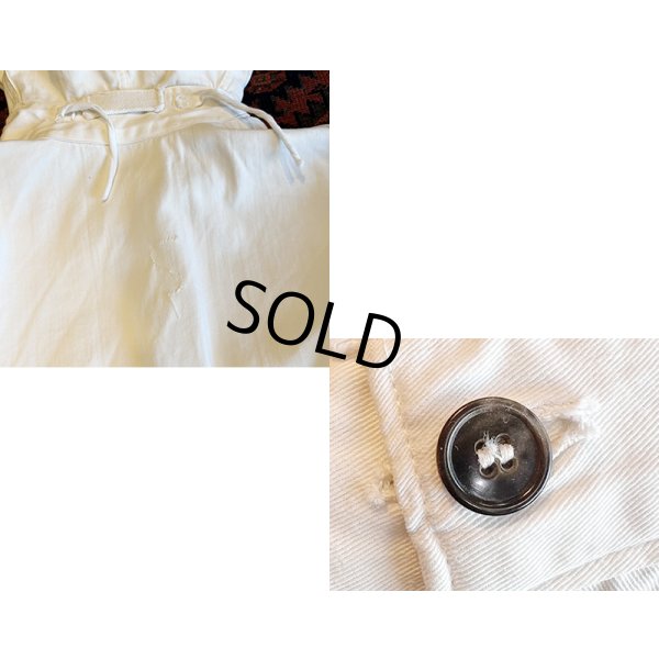 画像2: 40's ビンテージ【U.S.NAVY】米軍実物【白】ガンナースモック【プルオーバー】パーカー【サルベージパーカー】【サイズS】 