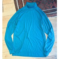 デッドストック 90's USA製【L.L.Bean】LLビーン ビンテージ【ターコイズ】無地【タートルネックロンT】【サイズL-TALL】 