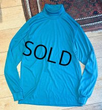 デッドストック 90's USA製【L.L.Bean】LLビーン ビンテージ【ターコイズ】無地【タートルネックロンT】【サイズL-TALL】 