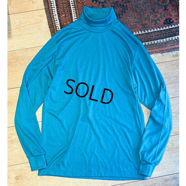 画像1: デッドストック 90's USA製【L.L.Bean】LLビーン ビンテージ【ターコイズ】無地【タートルネックロンT】【サイズL-TALL】 
