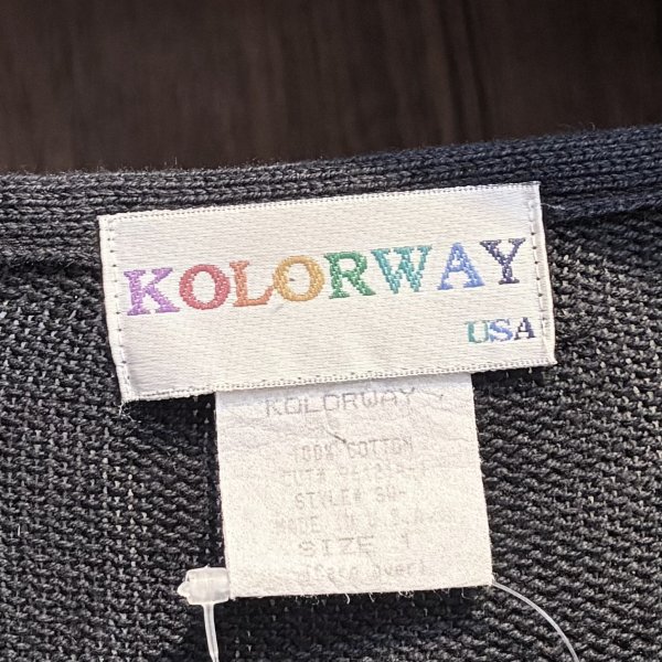 画像2: 90's〜【USA製】ビンテージ【KOLORWAY】【動物】アニマル柄 ハンドペイント【Vネック】コットンセーター【サイズL】